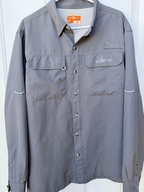 Habit Fishing Shirt Men’s Large Gray Vented Long Sleeve Performance Outdoor